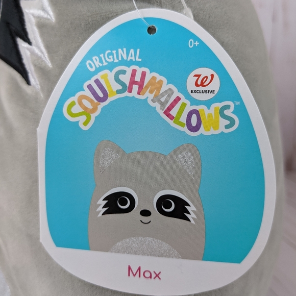Kellytoy Squishmallows Max the Raccoon Gray Black Rainbow New with Tags 12" - Picture 9 of 11